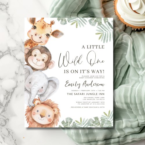 Safari baby shower invitation
