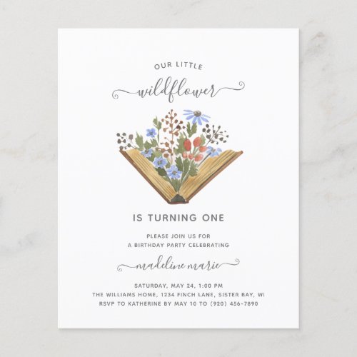BUDGET Little Wildflower Turning 1 Birthday Party