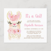 Budget Llama Pink Baby Girl Shower Invitation (Front)