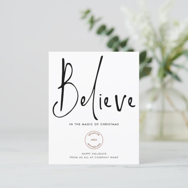 Budget Logo Believe Black White Company Holiday (Standing Front)