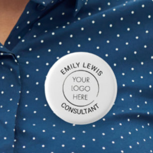 Budget Logo Custom Business Pin, Marketing Branded Button
