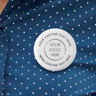 Budget Logo Custom Business Pin, Marketing Branded Button