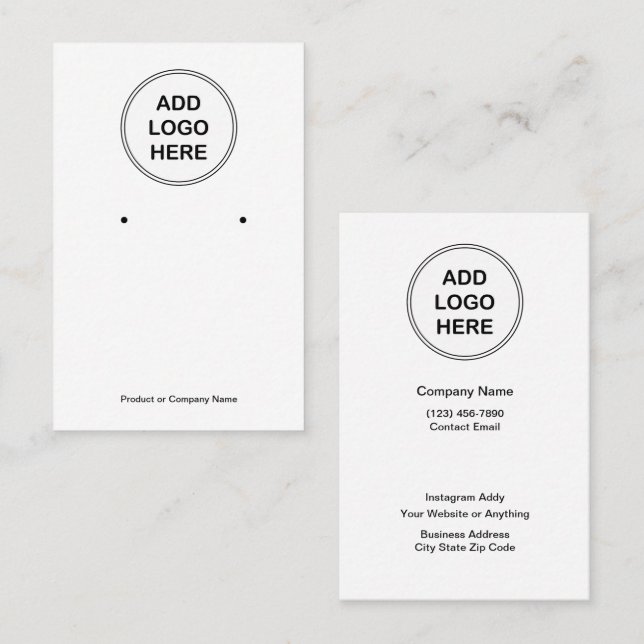 Budget Logo Design Jewelry Display Cards  (Front/Back)