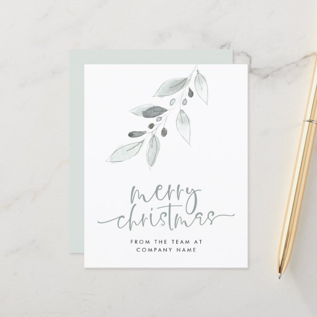 Budget Logo Minimal Merry Christmas Small Card (Front/Back In Situ)