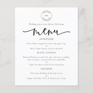 Budget Logo Script Corporate Christmas Party Menu