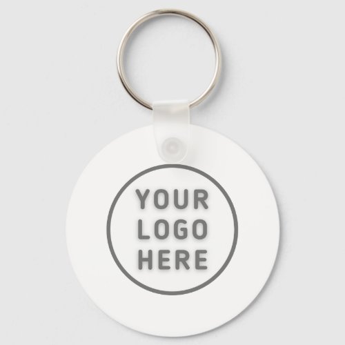 Budget Logo Template Business Giveaways White Keychain