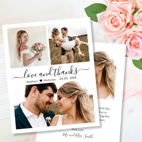 Budget Love and Thanks Collage Wedding Thank You