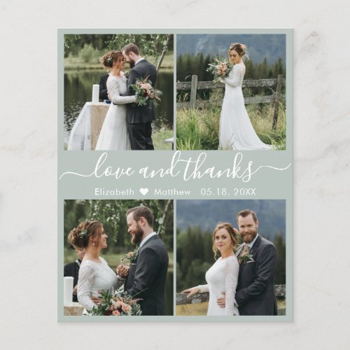 Budget Love and Thanks Collage Wedding Thank You F Flyer