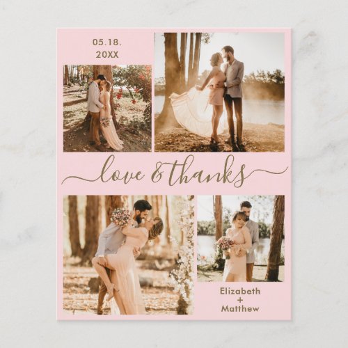 Budget Love and Thanks Collage Wedding Thank You F Flyer