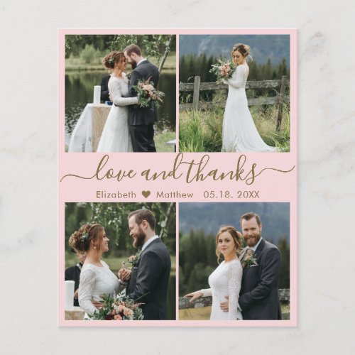 Budget Love and Thanks Collage Wedding Thank You Flyer