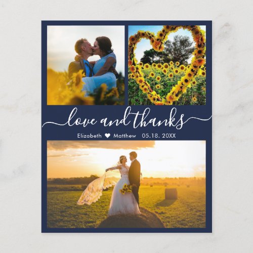 Budget Love and Thanks Navy Wedding Photo Collage 