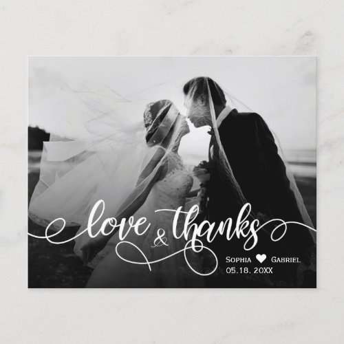 Budget Love and Thanks Script Wedding Thank You  F Flyer