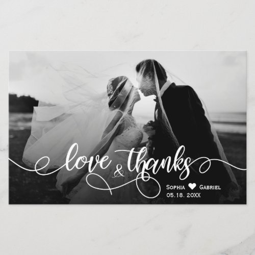 Budget Love and Thanks Script Wedding Thank You Flyer