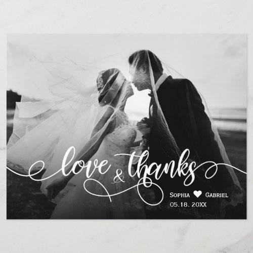 Budget Love and Thanks Script Wedding Thank You  Flyer