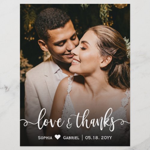 Budget Love and Thanks Wedding Photo Thank You