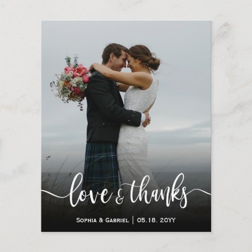 Budget Love and Thanks Wedding Photo Thank You