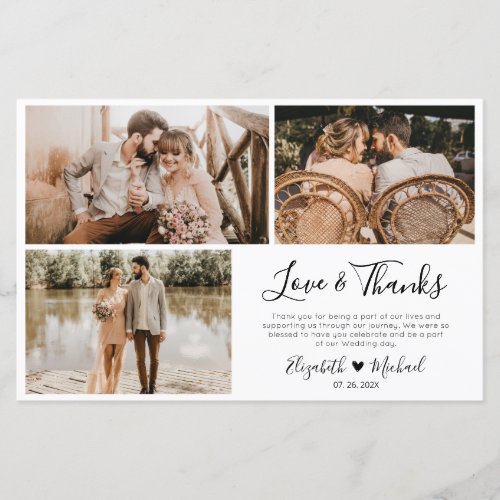 Budget Love and Thanks Wedding Thank You Card