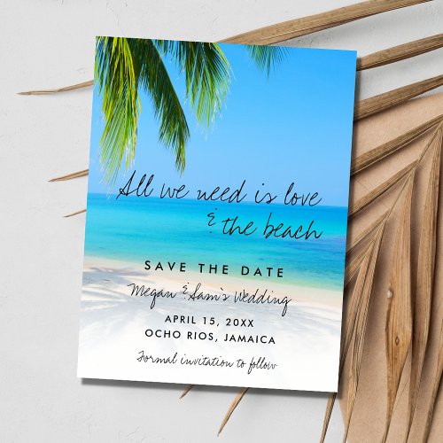 Budget Love and the Beach Wedding Save the Date Announcement Postcard