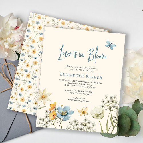 Budget love in bloom bridal shower invitation 