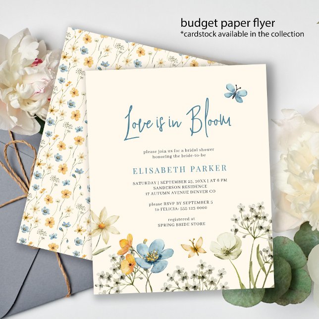 Budget love in bloom bridal shower invitation  flyer (Creator Uploaded)