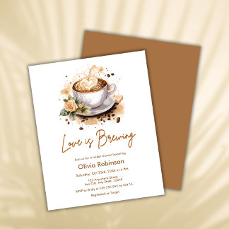 Budget Love is Brewing Coffee Bridal Shower Invite