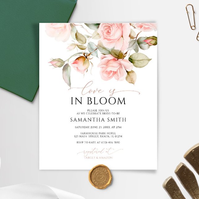 Budget Love is in Bloom Bridal Shower Invitation (Creator Uploaded)