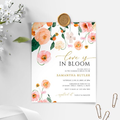 Budget Love is in Bloom Bridal Shower Invitation