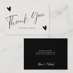 Budget love thanks script simple wedding thank you note card