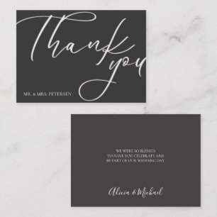 Budget love thanks script simple wedding thank you note card