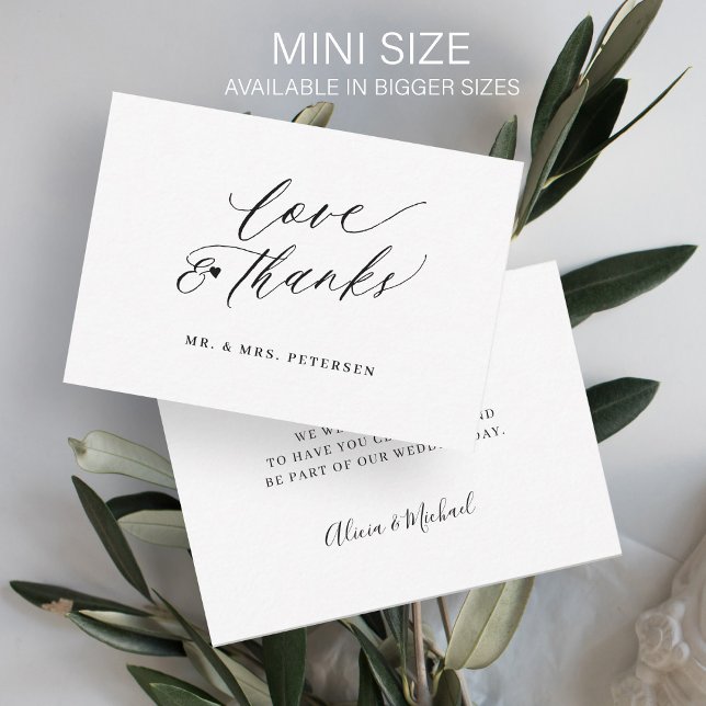 Budget love thanks script simple wedding thank you note card (Creator Uploaded)