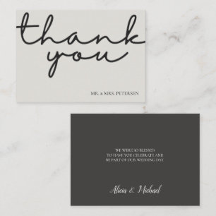 Budget love thanks script simple wedding thank you note card