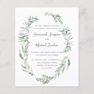 BUDGET - Lovely Olive and leaves wreath wedding