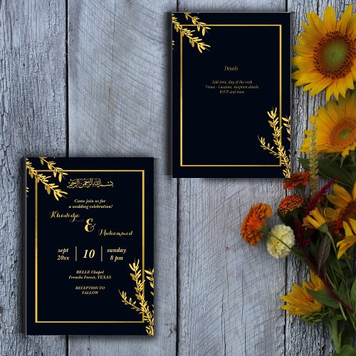 budget luxury classic black and gold wedding  flyer
