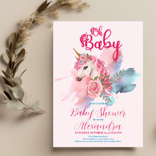 Budget Magical Unicorn Rainbow Baby Shower Flyer