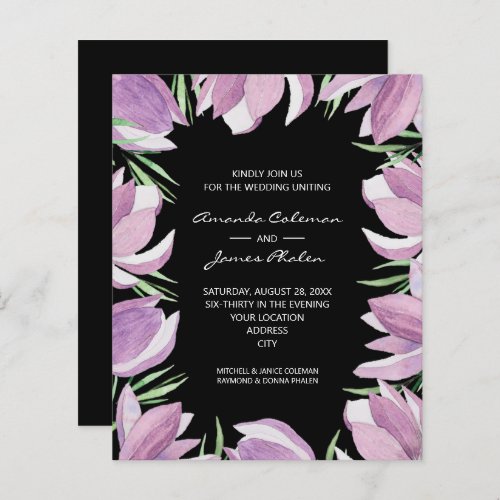 Budget Magnolia Floral Watercolor Wedding Invites