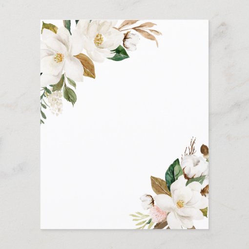 Budget Magnolia Flowers Baby Shower Invitation Zazzle