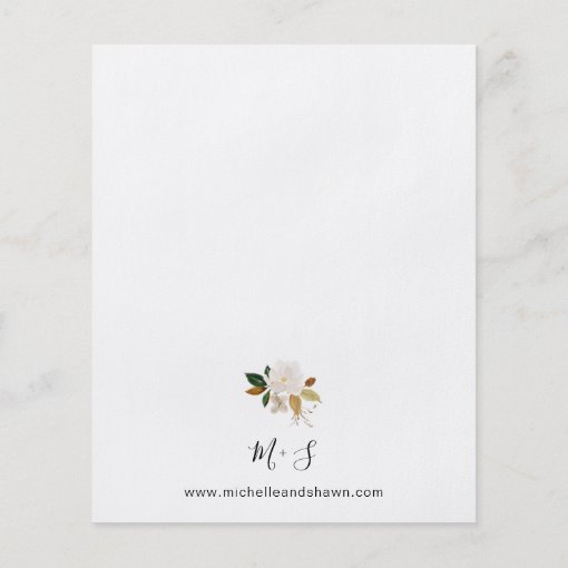 Budget Magnolia White Floral Wedding Flyer Zazzle
