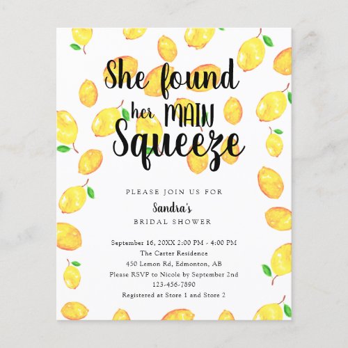 Budget Main Squeeze Lemon Bridal Shower Citrus