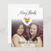 Budget Many Thanks LGBT Rainbow Pride Heart Photo (Front/Back)