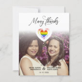 Budget Many Thanks LGBT Rainbow Pride Heart Photo (Front)