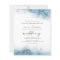 Budget Marble Blue Silver Wedding Invitation
