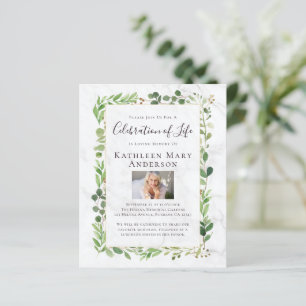 BUDGET Marble Eucalyptus Memorial Invitation