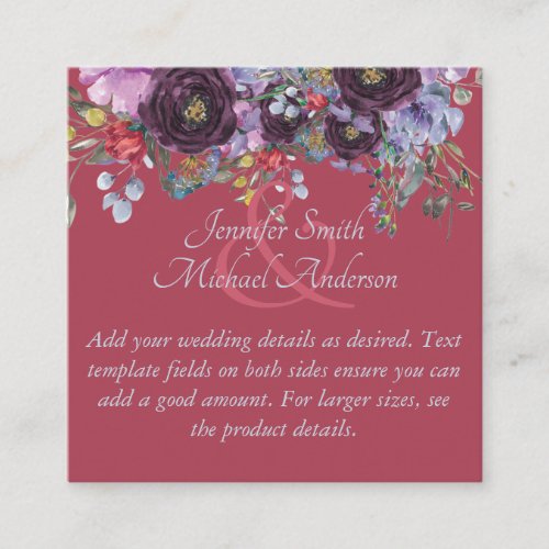 Budget Maroon Pink Floral Wedding Template
