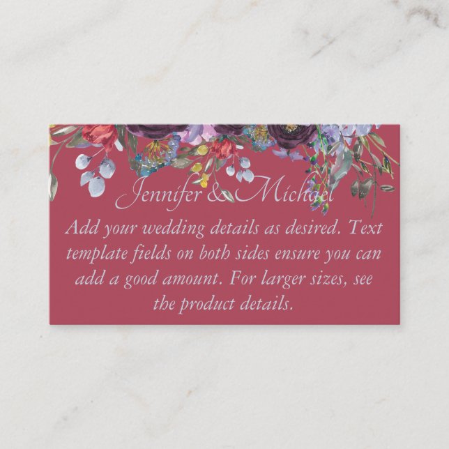 Budget Maroon Pink Floral Wedding Template (Front)