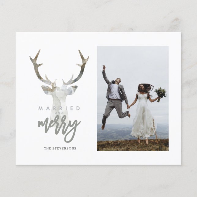 Budget Married and Merry Rustic Deer Holiday (Front)
