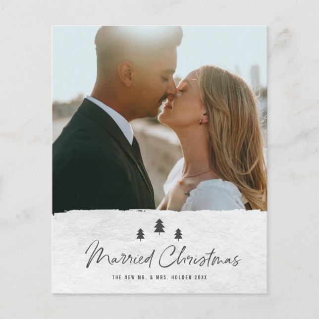 Budget Married Christmas Photo Holiday Card (Front)