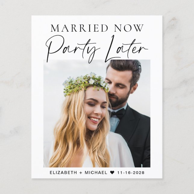 Budget Married Now Party Later Photo Wedding (Front)