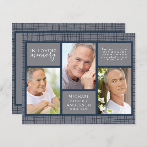 BUDGET Masculine Photo Sympathy Funeral Thank You
