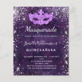 Budget masquerade purple glitter Quinceanera (Front)