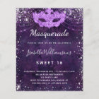 Budget masquerade purple silver glitter Sweet 16